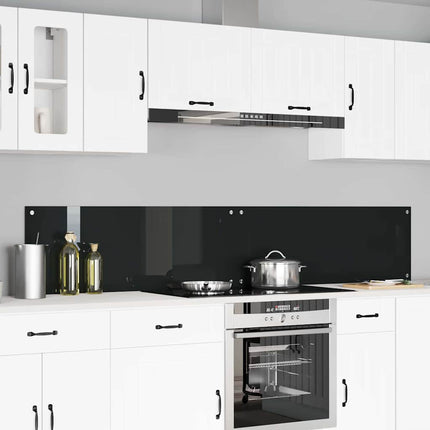 Køkkenbacksplash 2 stk. Sort 110 x 40 cm hærdet glas