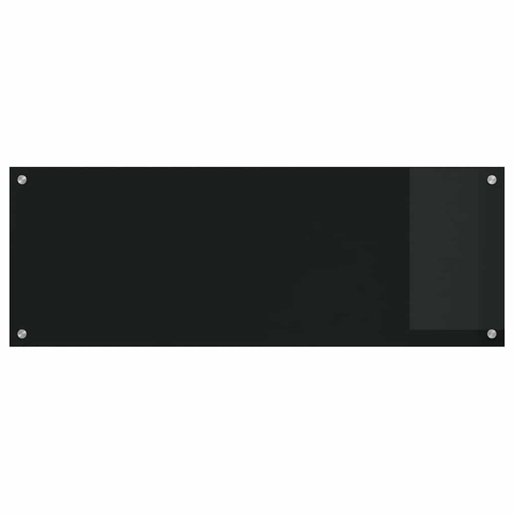 Køkkenbacksplash 2 pcs Sort 110 x 40 cm hærdet glas