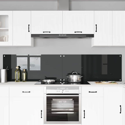 Køkkenbacksplash 2 stk. Sort 110 x 50 cm hærdet glas