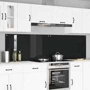 Køkkenbacksplash 2 pcs Sort 110 x 60 cm hærdet glas