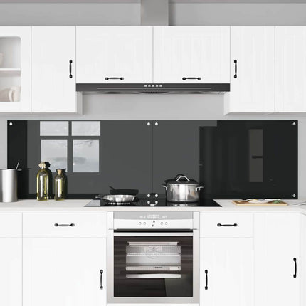 Køkkenbacksplash 2 stk. Sort 110 x 60 cm hærdet glas