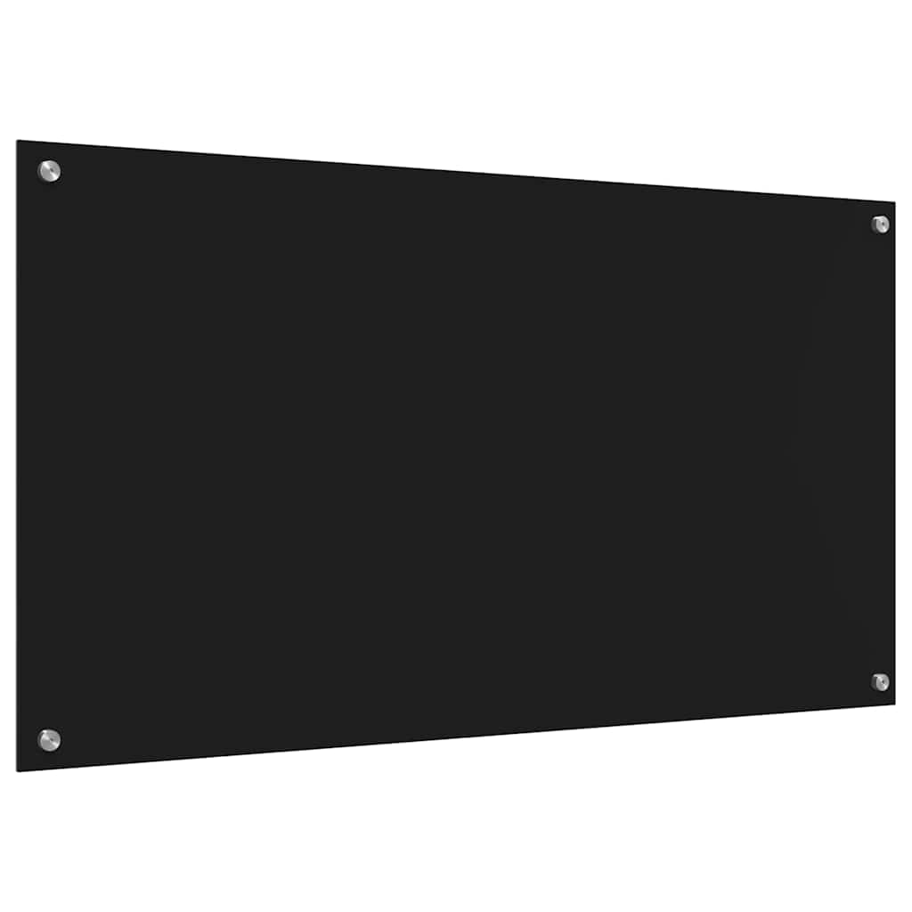 Køkkenbacksplash 2 pcs Sort 110 x 60 cm hærdet glas