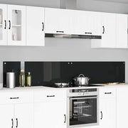 Køkkenbacksplash 2 pcs Sort 120 x 40 cm hærdet glas