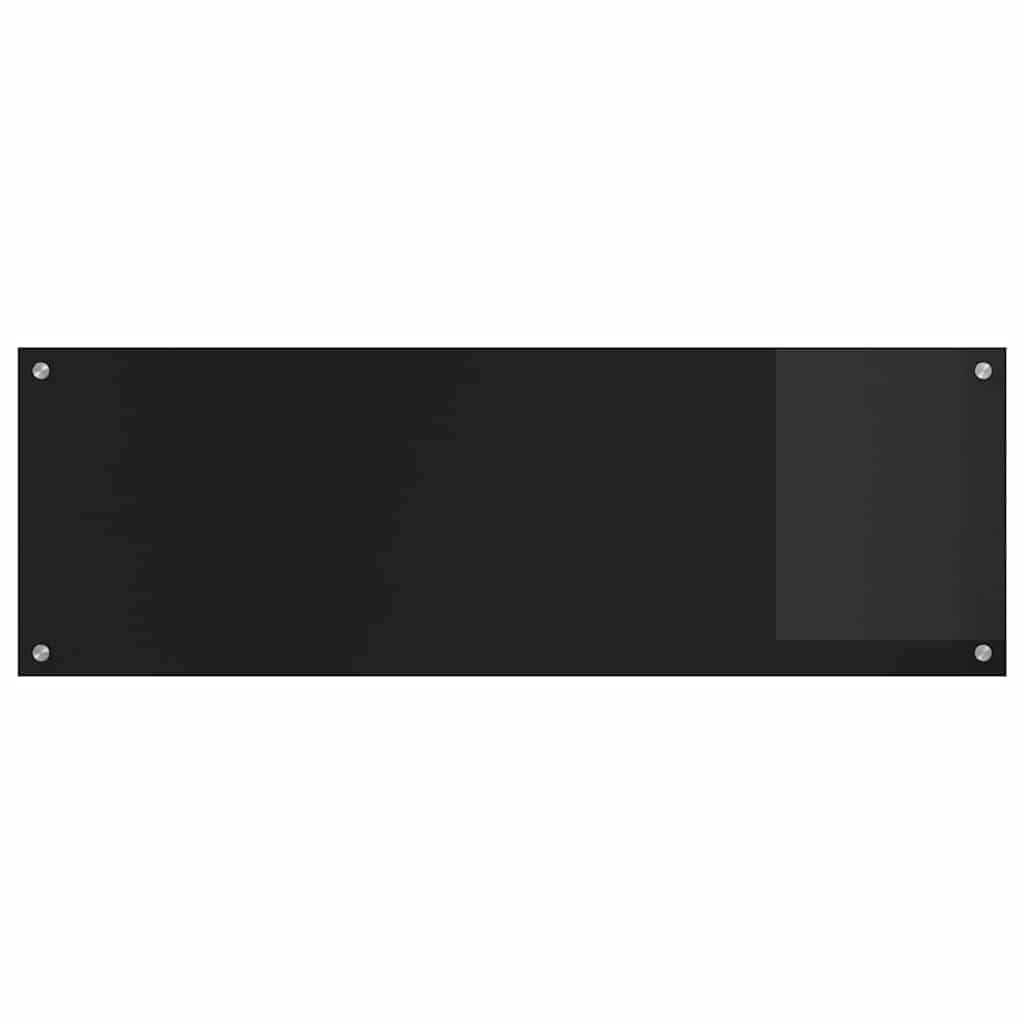 Køkkenbacksplash 2 pcs Sort 120 x 40 cm hærdet glas