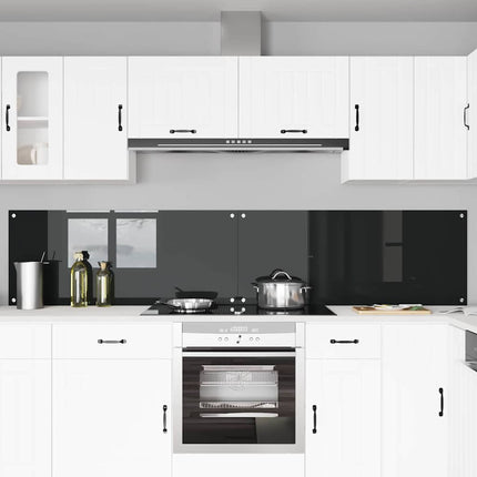 Køkkenbacksplash 2 stk. Sort 120 x 50 cm hærdet glas