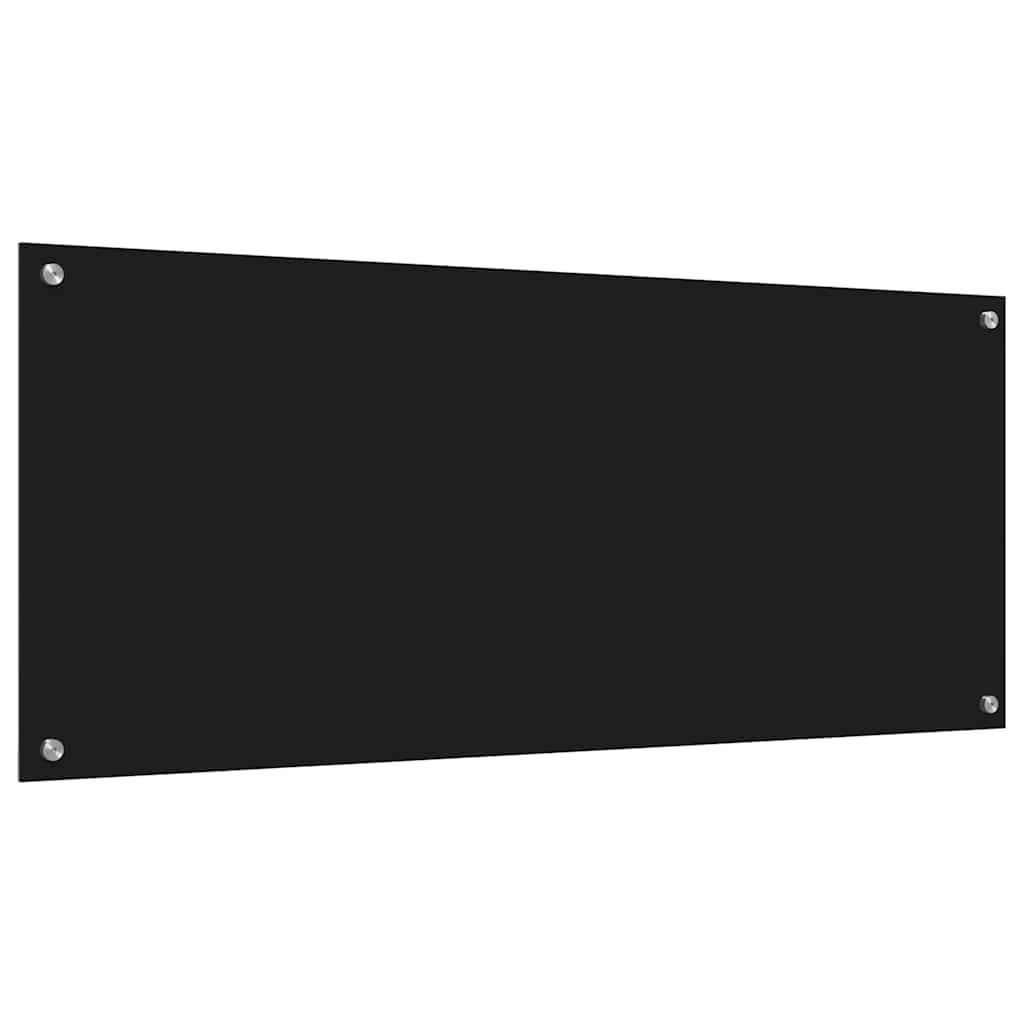 Køkkenbacksplash 2 pcs Sort 120 x 50 cm hærdet glas