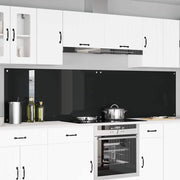 Køkkenbacksplash 2 pcs Sort 120 x 60 cm hærdet glas