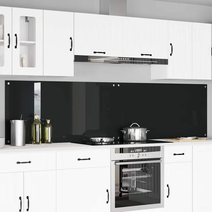 Køkkenbacksplash 2 stk. Sort 120 x 60 cm hærdet glas