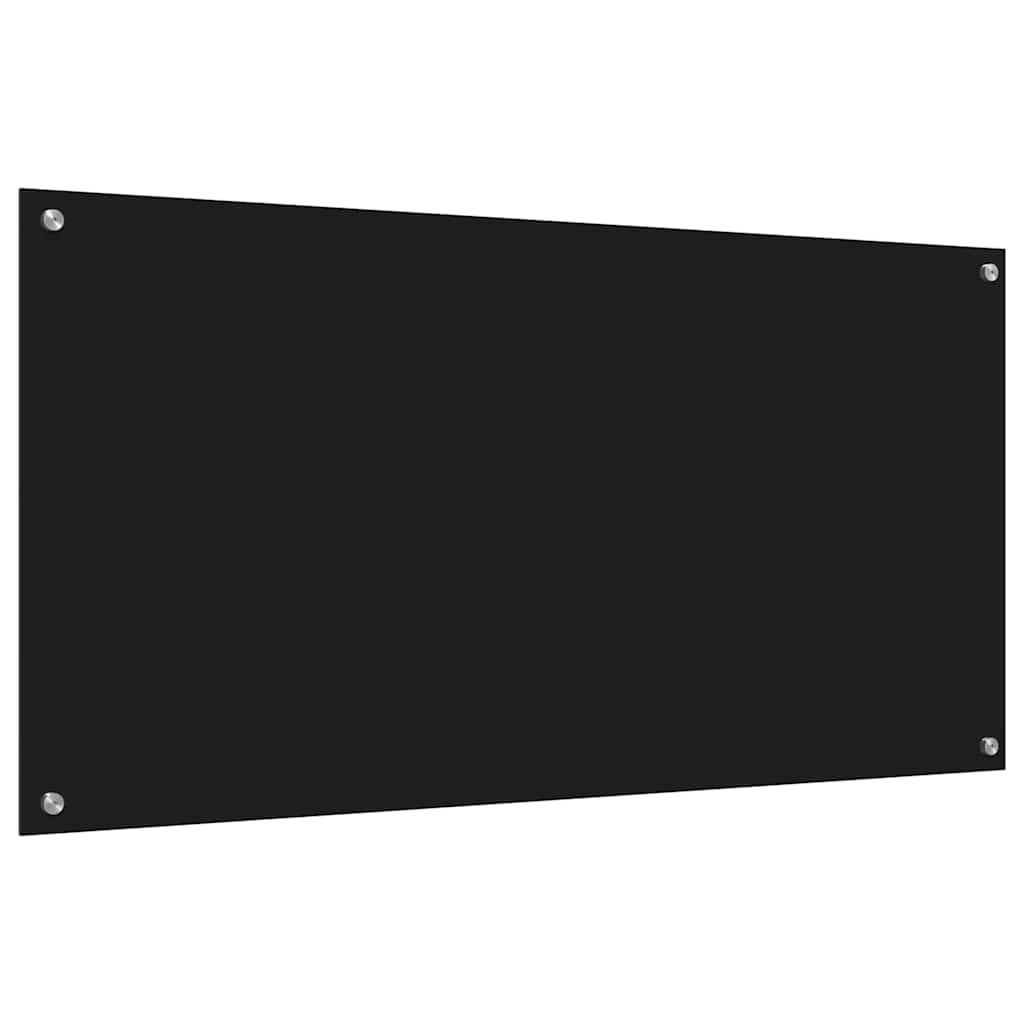 Køkkenbacksplash 2 pcs Sort 120 x 60 cm hærdet glas