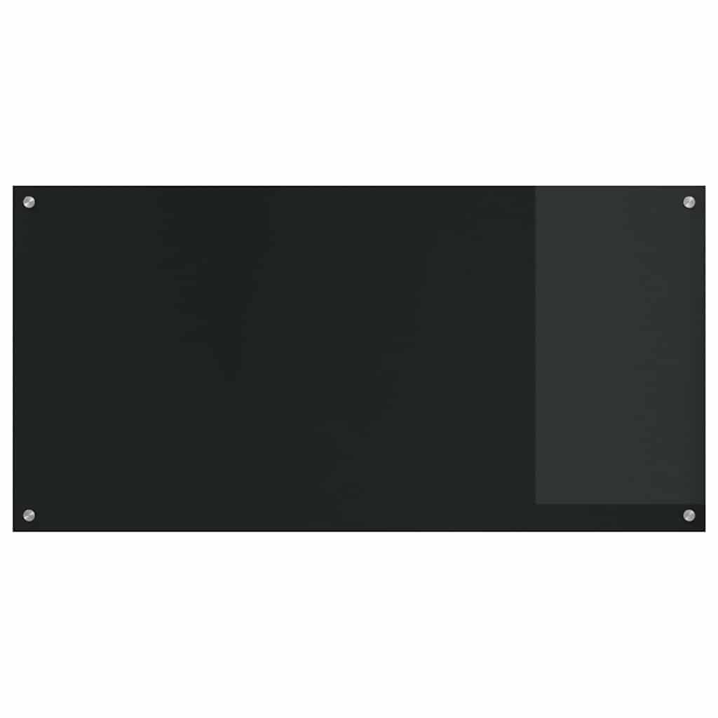 Køkkenbacksplash 2 pcs Sort 120 x 60 cm hærdet glas