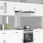 Køkkenbacksplash 2 pcs Lysegrå 110 x 60 cm hærdet glas