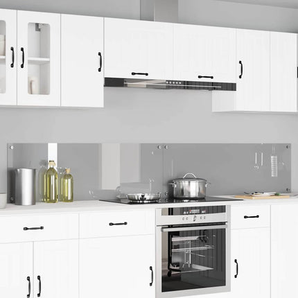 Køkkenbacksplash 2 stk. Lysegrå 120 x 40 cm hærdet glas