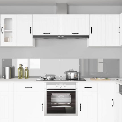 Køkkenbacksplash 2 stk. Lysegrå 120 x 40 cm hærdet glas