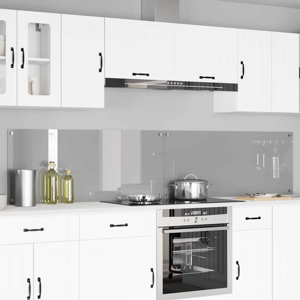 Køkkenbacksplash 2 pcs Lysegrå 120 x 50 cm hærdet glas
