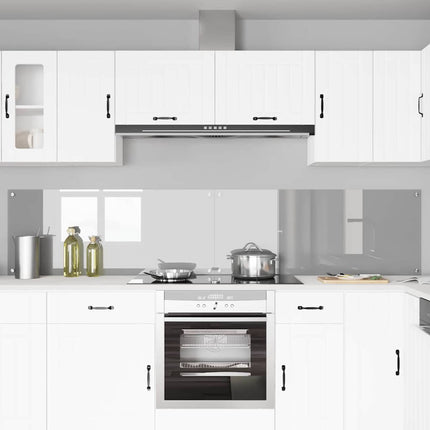 Køkkenbacksplash 2 stk. Lysegrå 120 x 50 cm hærdet glas