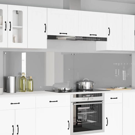 Køkkenbacksplash 2 stk. Lysegrå 120 x 60 cm hærdet glas