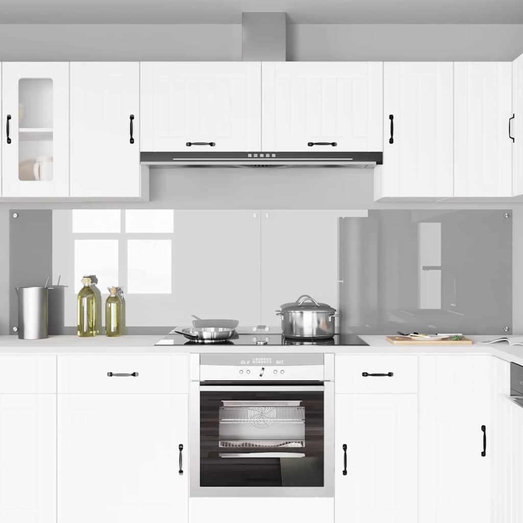 Køkkenbacksplash 2 pcs Lysegrå 120 x 60 cm hærdet glas