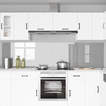 Køkkenbacksplash 2 stk. Lysegrå 120 x 60 cm hærdet glas