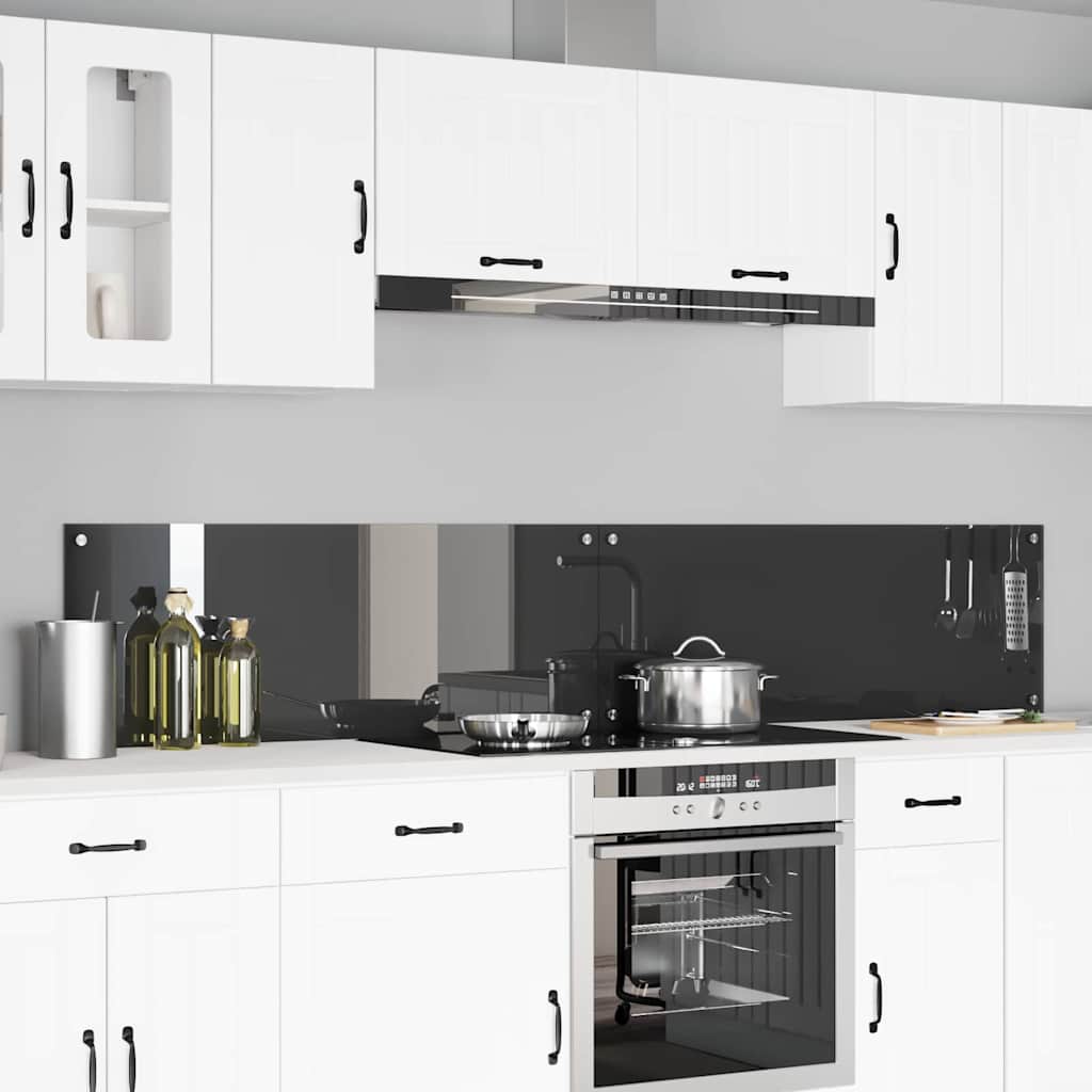 Køkkenbacksplash 2 pcs Mørkegrå 110 x 40 cm hærdet glas