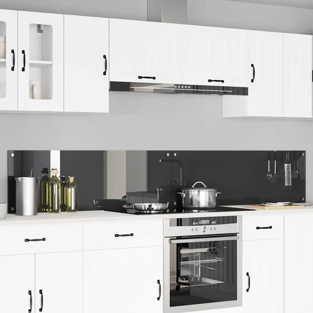 Køkkenbacksplash 2 stk. Mørkegrå 120 x 40 cm hærdet glas