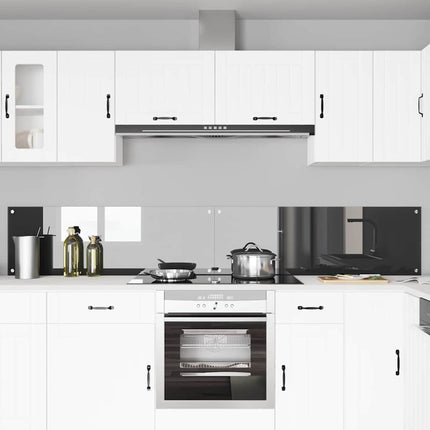 Køkkenbacksplash 2 stk. Mørkegrå 120 x 40 cm hærdet glas