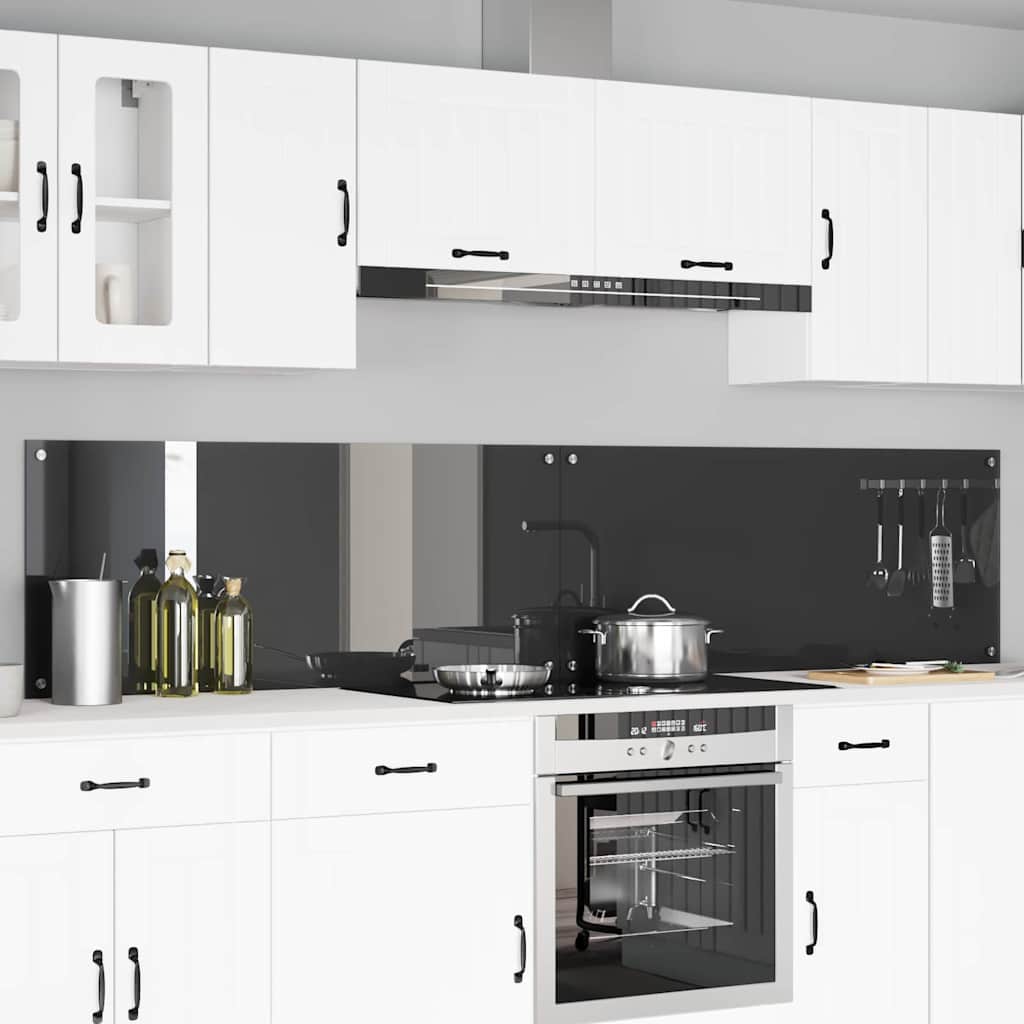 Køkkenbacksplash 2 pcs Mørkegrå 120 x 50 cm hærdet glas