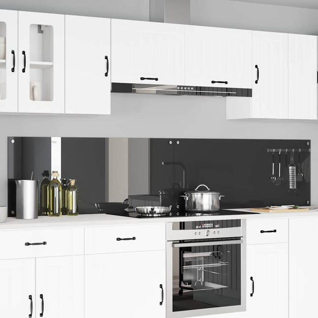 Køkkenbacksplash 2 stk. Mørkegrå 120 x 50 cm hærdet glas