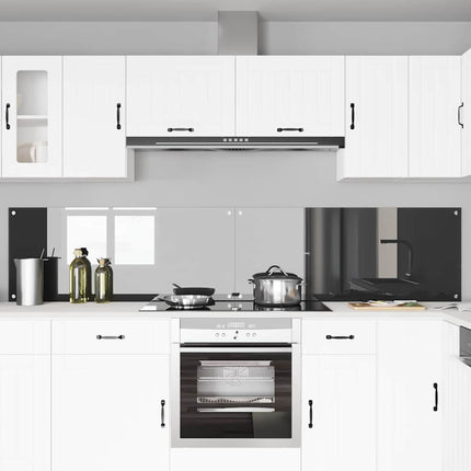 Køkkenbacksplash 2 stk. Mørkegrå 120 x 50 cm hærdet glas