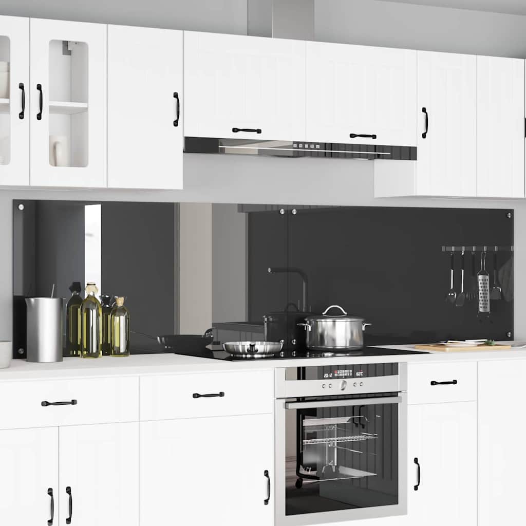 Køkkenbacksplash 2 pcs Mørkegrå 120 x 60 cm hærdet glas