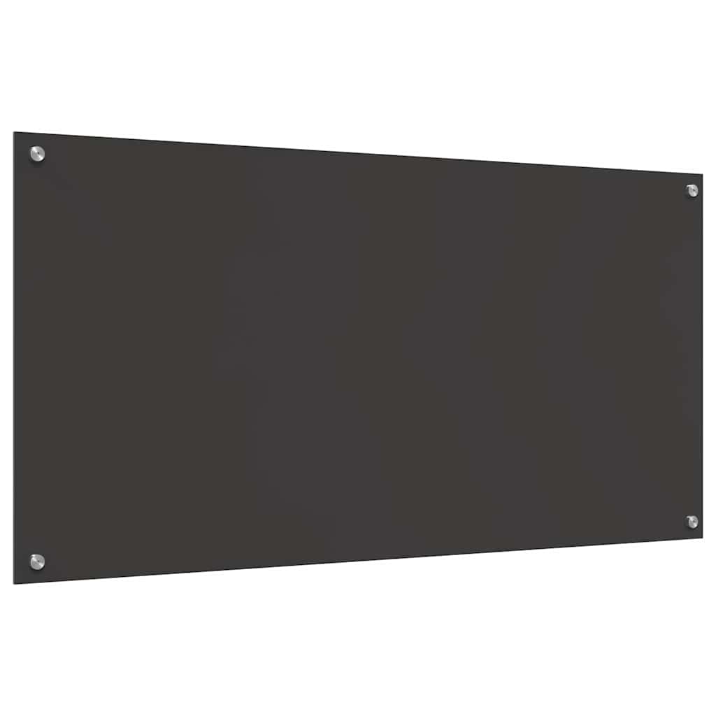 Køkkenbacksplash 2 pcs Mørkegrå 120 x 60 cm hærdet glas