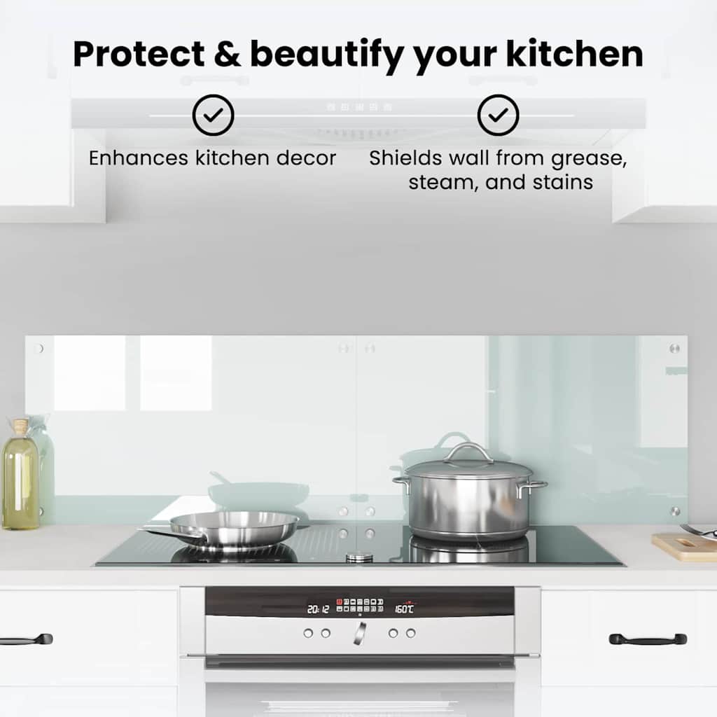 Køkkenbacksplash 2 pcs Hvid 70 x 40 cm hærdet glas