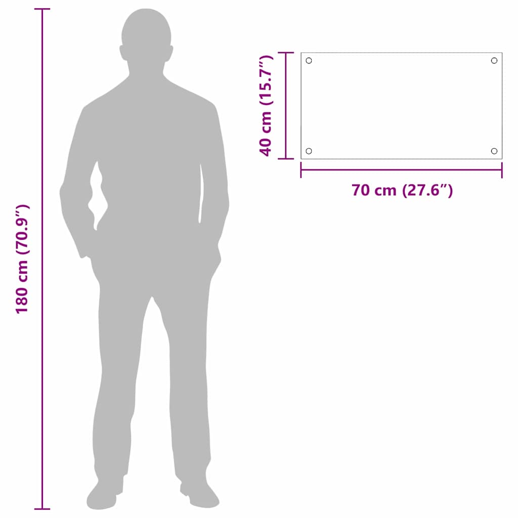 Køkken bagvæg 2 pcs Hvid 70 x 40 cm hærdet glas