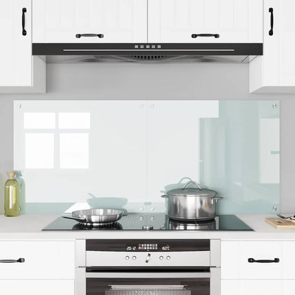 Køkkenbacksplash 2 stk. Hvid 70 x 60 cm hærdet glas
