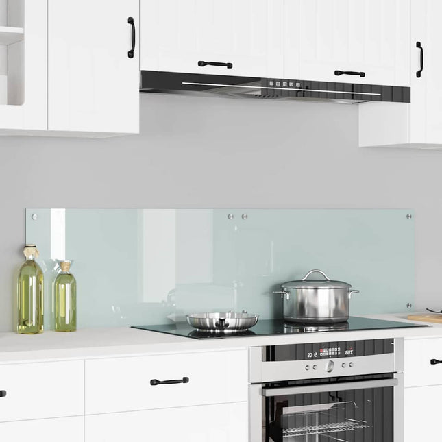 Køkkenbacksplash 2 stk. Hvid 80 x 40 cm hærdet glas