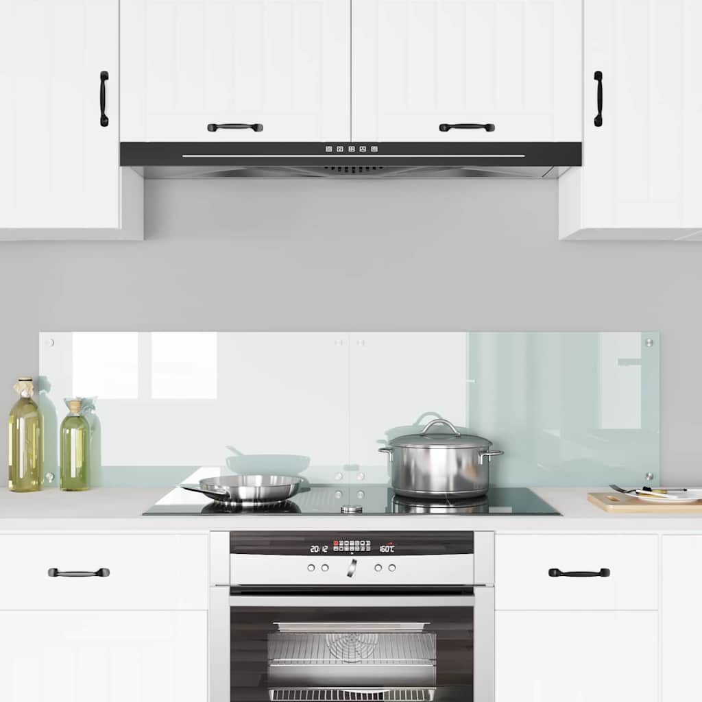 Køkken bagvæg 2 pcs Hvid 80 x 40 cm hærdet glas