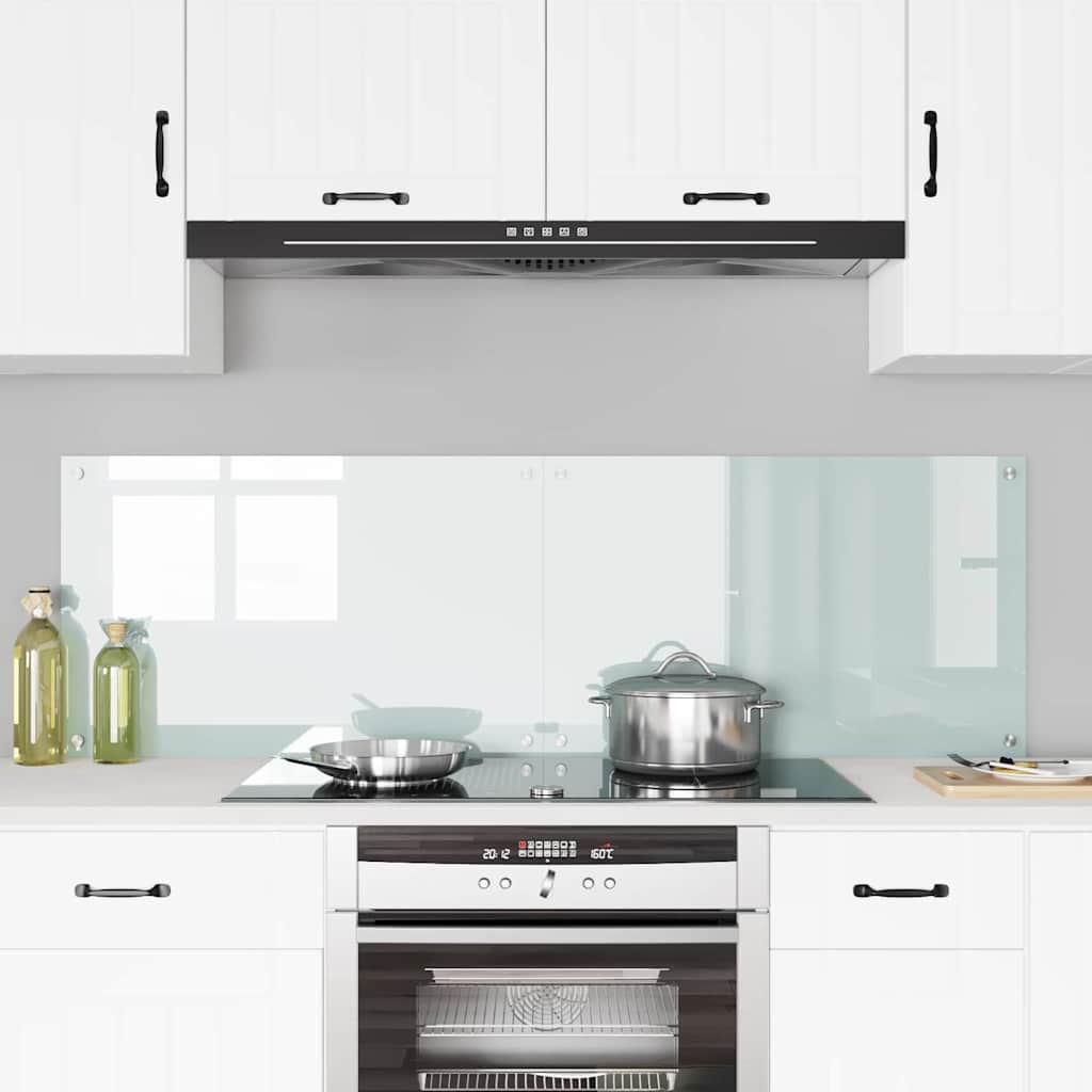 Køkken bagvæg 2 pcs Hvid 80 x 50 cm hærdet glas