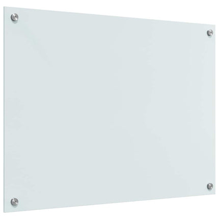 Køkkenbacksplash 2 stk. Hvid 80 x 60 cm hærdet glas