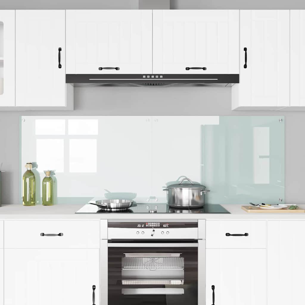 Køkkenbacksplash 2 pcs Hvid 90 x 60 cm hærdet glas