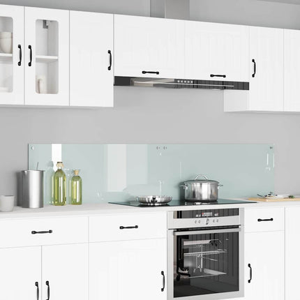 Køkkenbacksplash 2 stk. Hvid 100 x 40 cm hærdet glas
