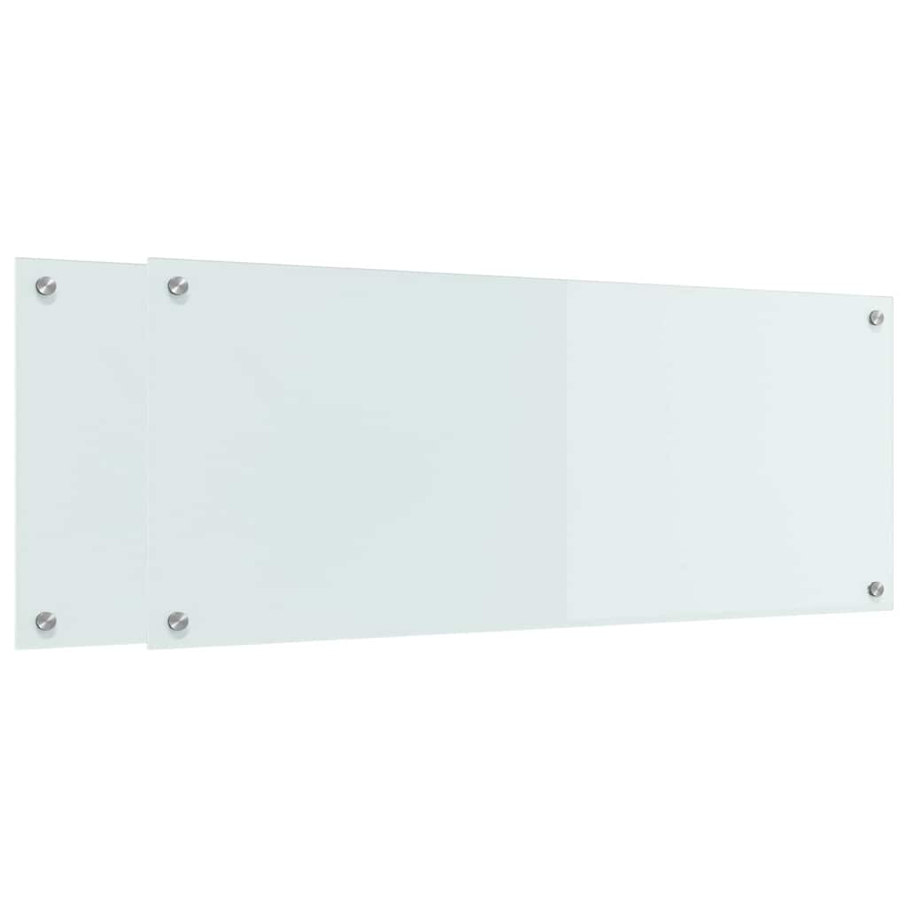 Køkken bagvæg 2 pcs Hvid 100 x 40 cm hærdet glas