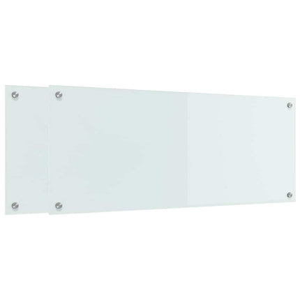 Køkkenbacksplash 2 stk. Hvid 100 x 40 cm hærdet glas