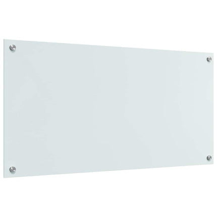 Køkkenbacksplash 2 stk. Hvid 100 x 50 cm hærdet glas