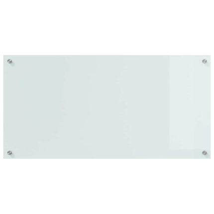 Køkkenbacksplash 2 stk. Hvid 100 x 50 cm hærdet glas