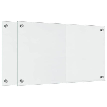 Køkkenbacksplash 2 stk. Transparent 70 x 40 cm hærdet glas