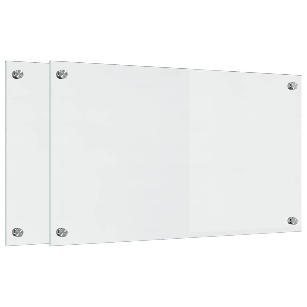Køkkenbacksplash 2 pcs Transparent 70 x 40 cm hærdet glas