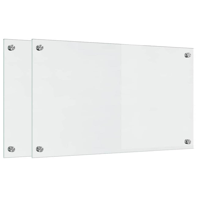 Køkkenbacksplash 2 pcs Transparent 70 x 40 cm hærdet glas