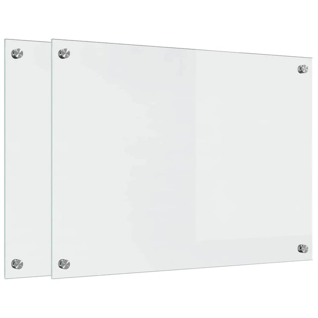 Køkkenbacksplash 2 pcs Transparent 70 x 50 cm hærdet glas