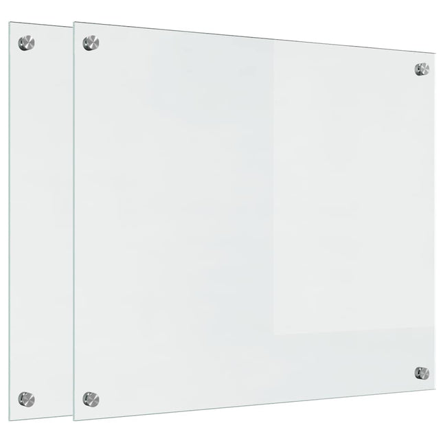 Køkkenbacksplash 2 pcs Transparent 70 x 60 cm hærdet glas