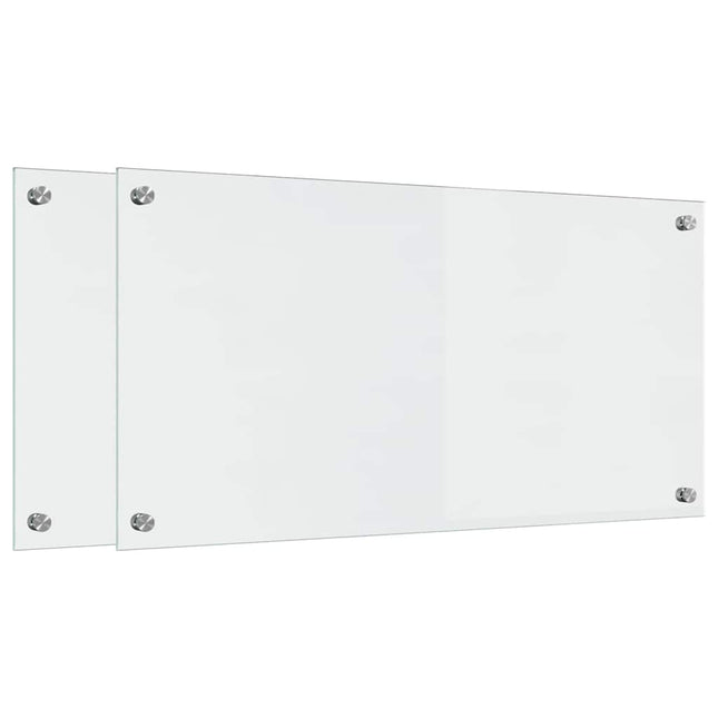Køkkenbacksplash 2 pcs Transparent 80 x 40 cm hærdet glas
