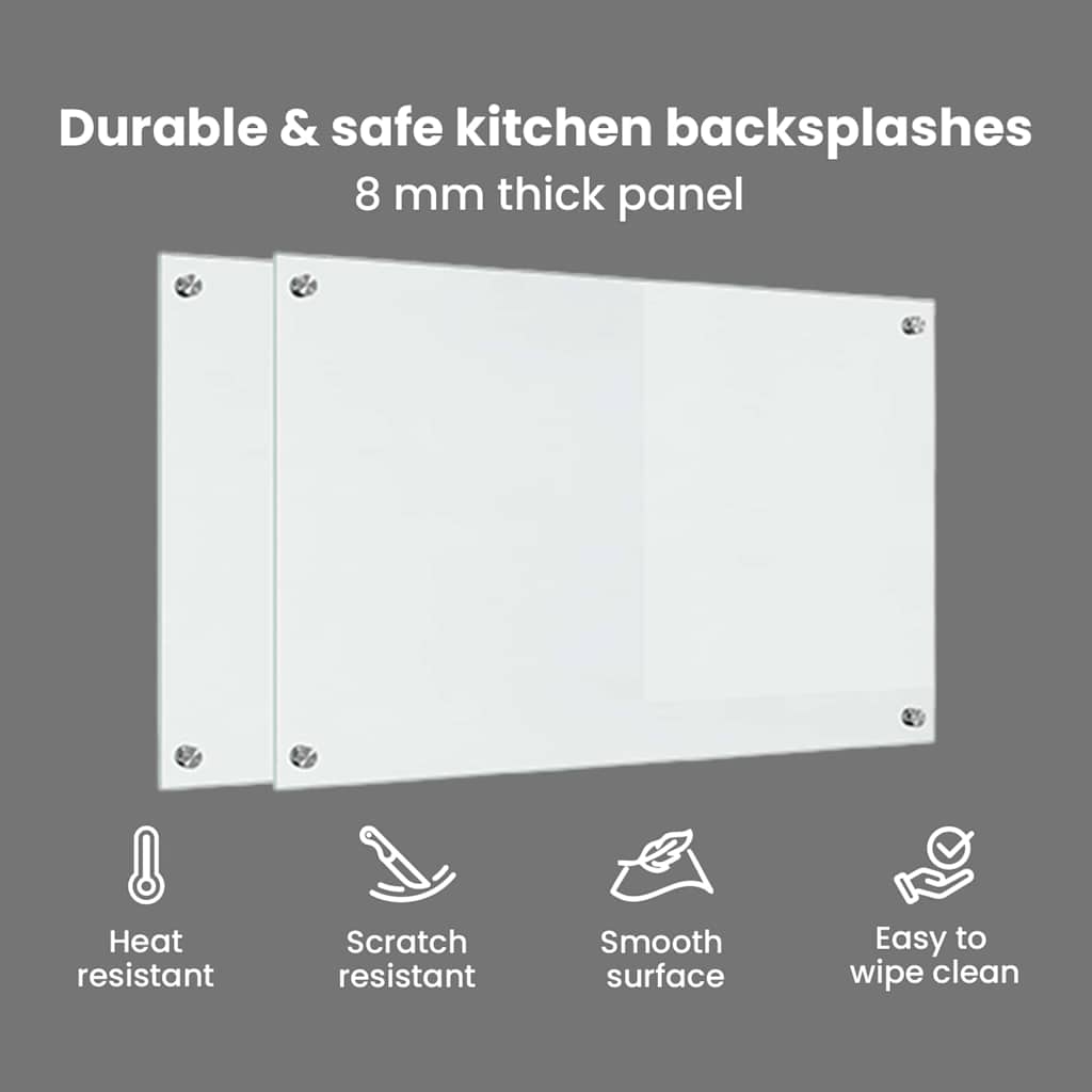 Køkkenbacksplash 2 pcs Transparent 80 x 50 cm hærdet glas